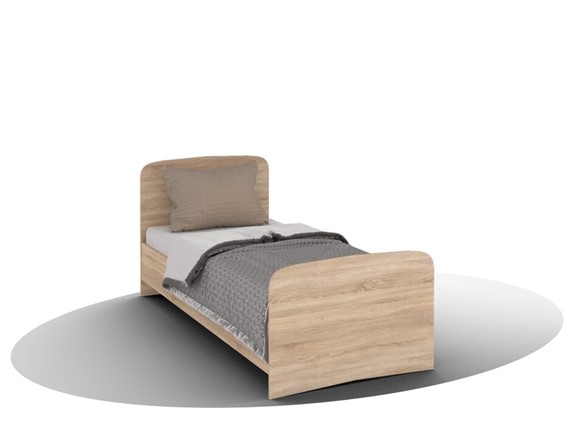 Односпальная кровать ВЕГА Кровать Кр-08 900 с плоским основанием (Сонома) в Костроме - изображение