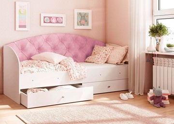Детская кровать Эльза без бортика, Розовый (латы) в Костроме
