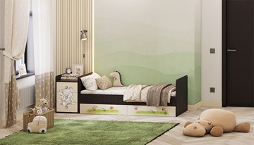 Детская кровать с комодом Фея 1100 Зайчонок Венге-бежевый в Костроме - предосмотр 5