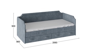 Детская кровать Кантри Тип 1, ТД-308.12.02 (Замша синяя) в Костроме - предосмотр 2