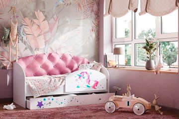 Детская кровать Звездочка с бортиком, Розовый в Костроме