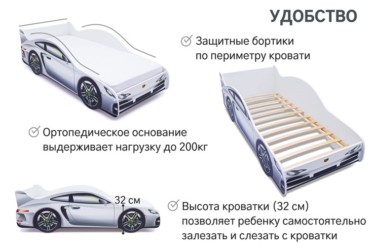 Кровать-машина в детскую Porsche в Костроме - изображение 6