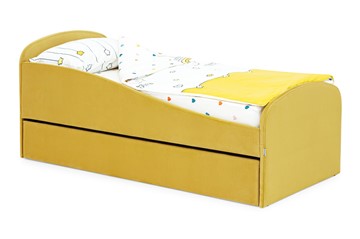 Кровать с ящиком Letmo горчичный (велюр) в Костроме