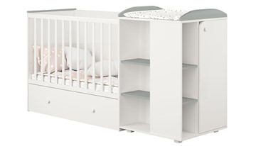 Многофункциональная кровать с комодом POLINI Kids Ameli 800 Белый / Серый, серия AMELI в Костроме - предосмотр 1