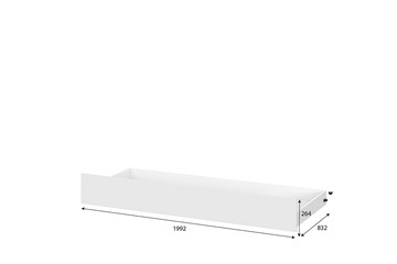 Кровать детская выкатная Токио, белый текстурный (одинарная (0,9х2,0) + выкатная) в Костроме - предосмотр 4