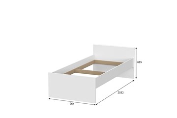 Кровать детская выкатная Токио, белый текстурный (одинарная (0,9х2,0) + выкатная) в Костроме - предосмотр 3