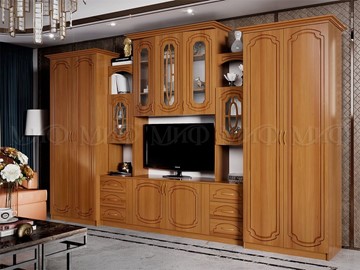 Гостиный гарнитур Альберт со шкафами, глянцевый в Костроме