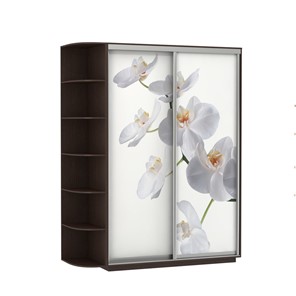 Шкаф Экспресс 1900x600x2200, со стеллажом, Орхидея белая/венге в Костроме