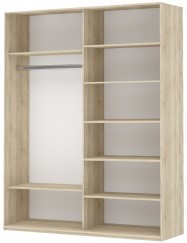Шкаф 2-дверный Прайм (ДСП/Зеркало) 1600x570x2300, Крафт табачный в Костроме - изображение 1