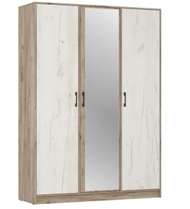 Шкаф трехдверный ШР3/1 Соната с зеркалом Дуб Крафт Серый - Дуб Крафт Белый в Костроме