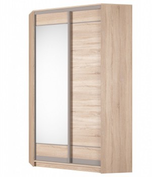 Шкаф угловой Аларти (YA-230х1250(602) (2) Вар. 4; двери D1+D2), с зеркалом в Костроме - изображение