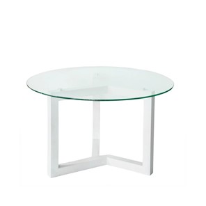 Круглый столик Оникс-8, Выбеленный дуб/Прозрачное стекло в Костроме