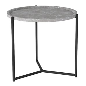 Круглый столик Бруно, серый мрамор/титан в Костроме