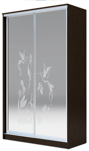 Шкаф 2-х дверный 2400х1500х420 два зеркала, "Колибри" ХИТ 24-4-15-66-03 Венге Аруба в Костроме
