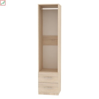 Распашной шкаф Риал (H20) 198х45х45 ручка рейлинг, Белый/ДСС в Костроме - изображение 1
