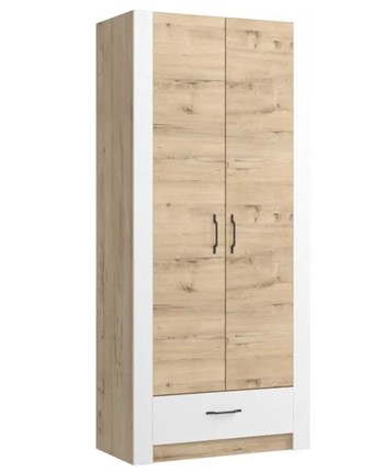 Шкаф гардеробный Ева 5 М1 дуб ирландский/белый матовый в Костроме - изображение