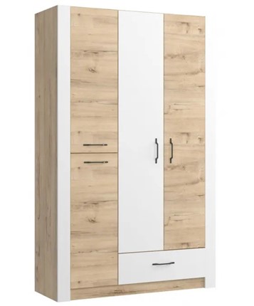 Шкаф гардеробный Ева 5 М2 дуб ирландский/белый матовый в Костроме - изображение