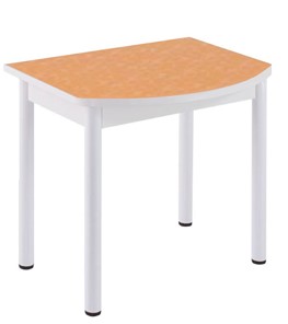 Кухонный пристенный стол НСПГ-02 ПЛ1, цветы манго/белое ЛДСП/36 прямые трубки крашеные белый в Костроме