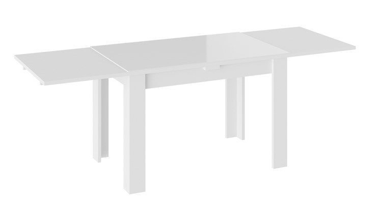 Кухонный раздвижной стол Норман тип 1, цвет Белый/Стекло белый глянец в Костроме - изображение 1