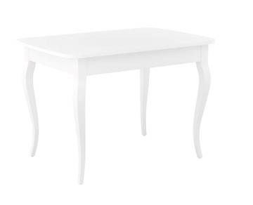 Раздвижной стол Dikline M110 Белый/стекло белое сатин/ножки MC белые в Костроме