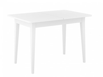 Кухонный раскладной стол Dikline M110 Белый/стекло белое сатин/ножки MM белые в Костроме