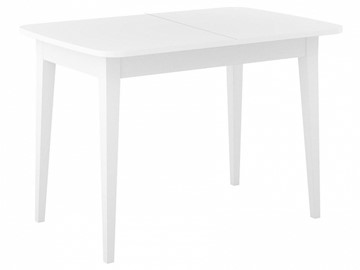 Кухонный раскладной стол Dikline M120 Белый/стекло белое сатин/ножки MM белые в Костроме