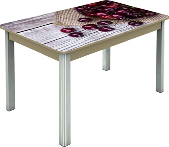 Обеденный раздвижной стол Гамбург исп.2 ноги метал. крашеные №23, Фотопечать (Фрукты №29) в Костроме