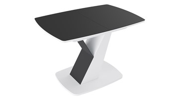 Раздвижной стол Гарда тип 1, цвет Белый/Стекло матовое черный графит в Костроме