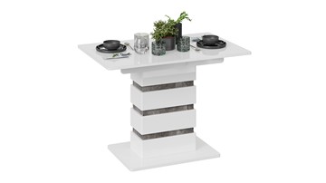 Кухонный раскладной стол Мадейра тип 1 (Белый глянец/Ателье темный) в Костроме