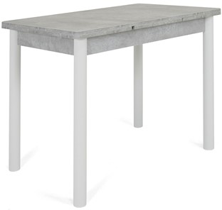 Кухонный раскладной стол Милан-1 EVO, ноги металлические белые, светлый цемент в Костроме
