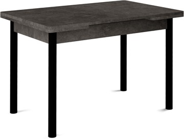 Кухонный стол раздвижной Милан-1 EVO, ноги металлические черные, серый камень в Костроме