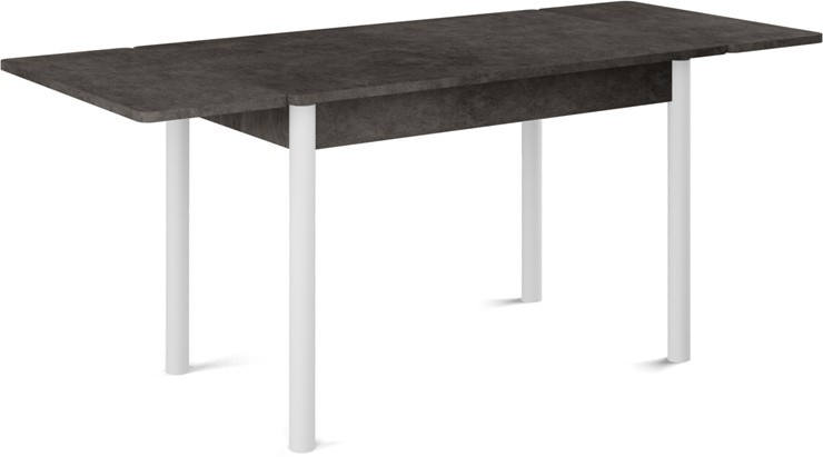 Кухонный стол раздвижной Милан-2 EVO, ноги белые, серый камень в Костроме - изображение 1