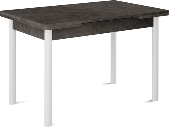 Кухонный стол раздвижной Милан-2 EVO, ноги белые, серый камень в Костроме - изображение