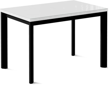 Кухонный стол раздвижной Нагано-1G (ноги черные, стекло cristal/белый цемент) в Костроме