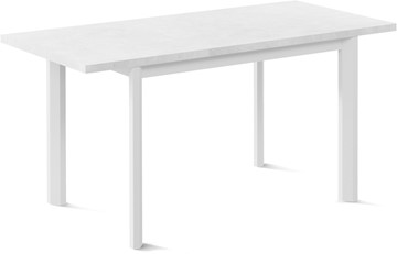 Кухонный раздвижной стол Нагано-1L (ноги металлические белые, белый цемент) в Костроме - предосмотр 1