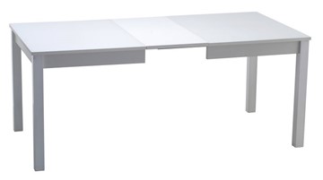 Кухонный стол раскладной Нагано-2 стекло белое opti (хром-лак) в Костроме - предосмотр 1