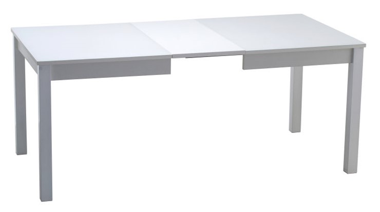 Кухонный стол раскладной Нагано-2 стекло белое opti (хром-лак) в Костроме - изображение 1