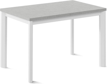 Кухонный стол раскладной Нагано-2L (ноги металлические белые, светлый цемент) в Костроме