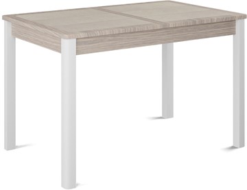Кухонный стол раскладной Ницца-1 ПЛ (ноги белые, плитка бежевая/лофт) в Костроме
