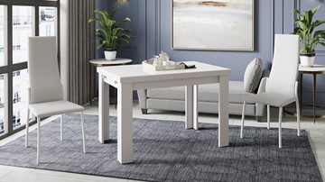 Кухонный раздвижной стол Норман тип 1, цвет Белый/Стекло белый глянец в Костроме - предосмотр 3
