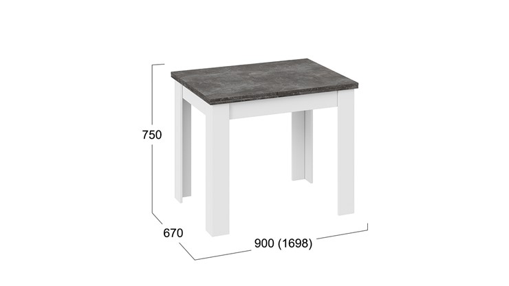 Кухонный раздвижной стол Промо тип 3 (Белый/Ателье темный) в Костроме - изображение 4