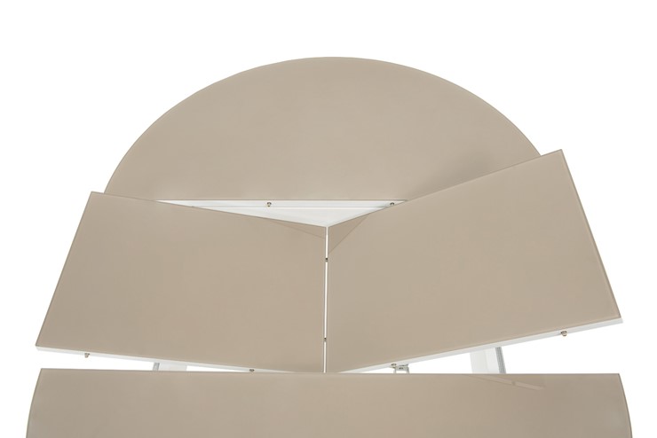 Стол раздвижной Ривьера исп. круг хром №5 (стекло белое/черный) в Костроме - изображение 4