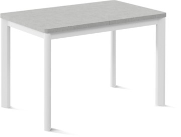 Кухонный раскладной стол Токио-1L (ноги металлические белые, светлый цемент) в Костроме