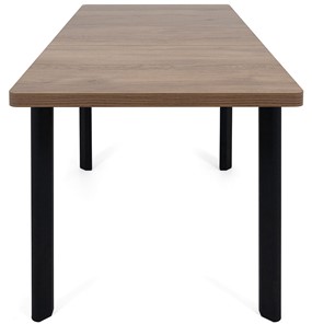 Кухонный стол раздвижной Токио-2L (ноги металлические черные, дуб табако) в Костроме - предосмотр 5