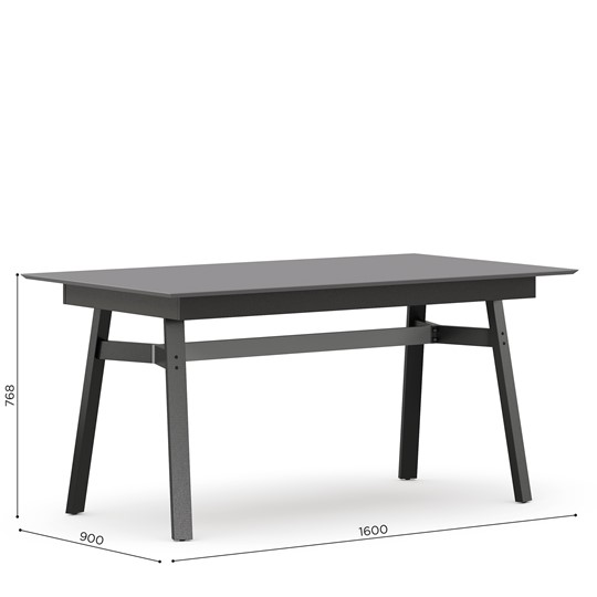 Обеденный стол 1600 Элиот ЛД 414.100.000, Оникс Серый/Чёрный в Костроме - изображение 3