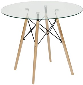Стол на кухню CINDY GLASS (mod.80GLASS) металл/стекло, D80х75см, прозрачный арт.13068 в Костроме