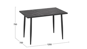 Кухонный стол Невада ДП1-02-08 (Черный мрамор/Черный матовый) в Костроме - предосмотр 3