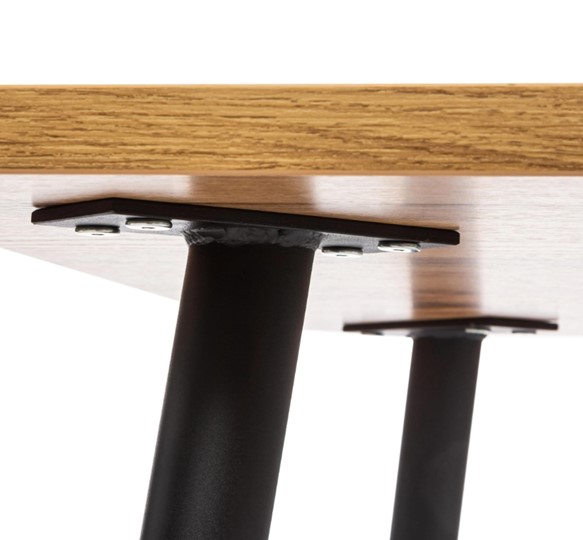 Обеденный стол PLUTO ЛДСП/металл, 120x80x77, Дуб вотан/Черный арт.19317 в Костроме - изображение 5