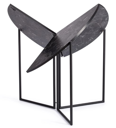 Стол складывающийся YOOP (mod. 1202) ЛДСП+меламин/металл, 100х100х72, чёрный мрамор/чёрный, арт.19491 в Костроме - изображение 1
