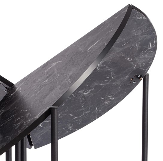 Стол складывающийся YOOP (mod. 1202) ЛДСП+меламин/металл, 100х100х72, чёрный мрамор/чёрный, арт.19491 в Костроме - изображение 2